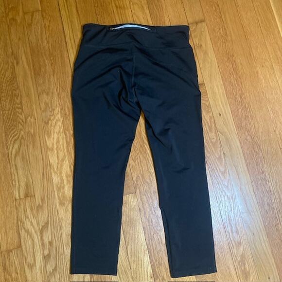 NIKE Womens Small Dri Fit 3/4 Black Leggings Drawstring Pockets Athleisure Sport - Picture 3 of 10